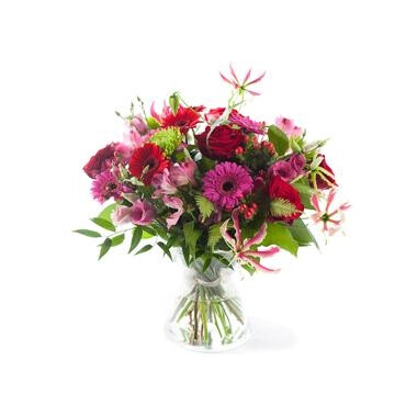Charming pink red bouquet, excl. vase
