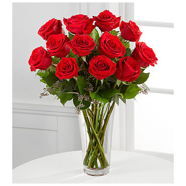 The Long Stem Red Rose Bouquet by FTD - VASE INCLUDED