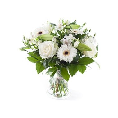 White mixed bouquet, excl. vase