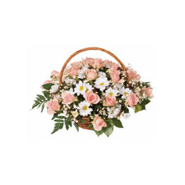 Pink Roses Basket