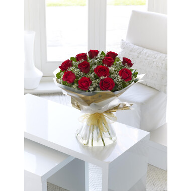 12 Red Long Stem Roses