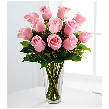 The Long Stem Pink Rose Arrangement